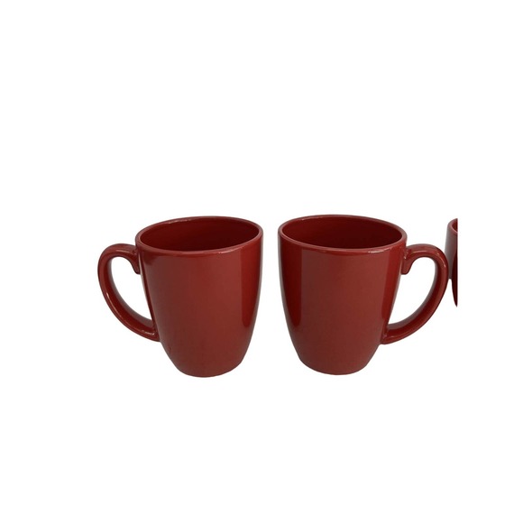 CORELLE COORDINATES BURGUNDY SET OF 4 STONEWARE MUGS - Picture 2 of 9
